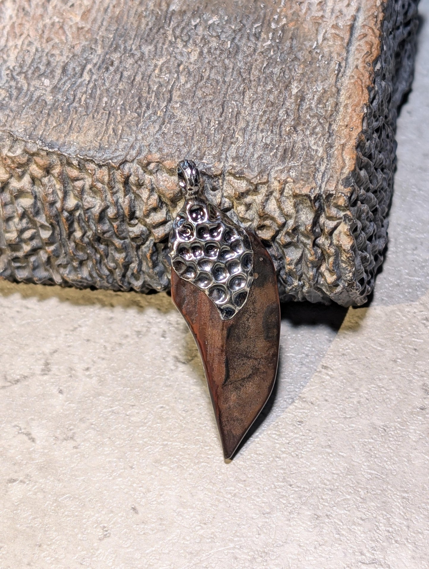 Gobi Stone Silver Pendant